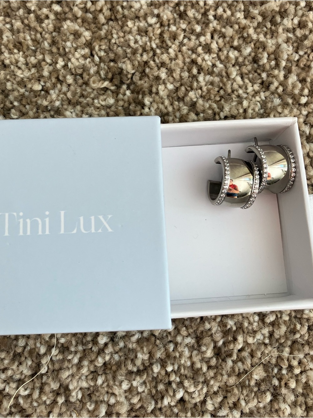 Tini Lux Gwen Silver Earrings NIB